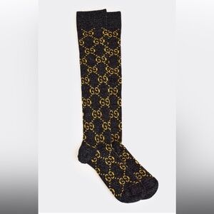 Gucci Black and Gold Patterned Socks